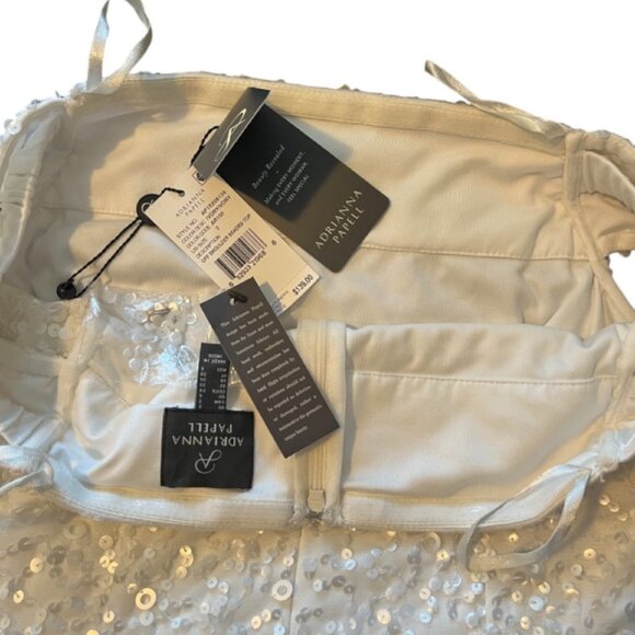 Adrianna Papell Off Shoulder All Over Sequin Blouse | Size US 2 - Picture 4 of 9